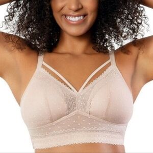 Parfait Lingerie Mia Lined Wireless Lace Bra Bralette Beige Size 32J US 32gg UK
